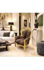 Grand fauteuil de style Baroque tissu léopard et bois doré - 9