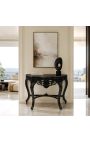 Consola barocca con legno laccato nero e marmo nero - 2