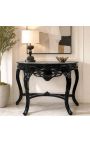 Barockkonsole mit schwarz lackiertem Holz und schwarzem Marmor - 5