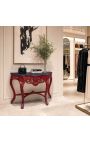 Console Baroque mahogany wood color and black marble - 5