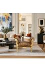 Barokk Louis XV Bench Leopard Fabric ja Gold Wood - 4