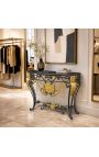 Консоль из кованого железа в стиле Louis XV с черным мрамором - 9