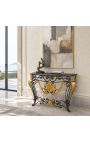 Console in ferro battuto Louis XV stile con marmo nero - 7