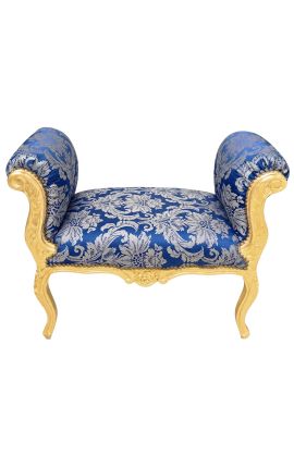Barokni Louis XV Blue Blue s "gobelinima" uzorcima tkanina i zlatnim drvom