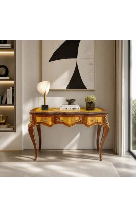 Louis XV stil skrivebord med 3 skuffer med marquetry - 2
