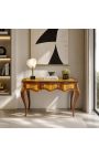 Bureau de style Louis XV, 3 tiroirs avec marqueterie - 2