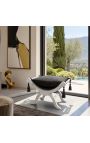 Dagobert Bench Black Velvet e legno d'argento - 10