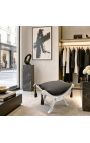 Dagobert Bench juoda aksominė ir sidabro mediena - 14