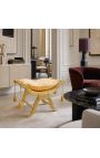 "Panca "Dagobert" tessuto satinato oro e legno oro - 2