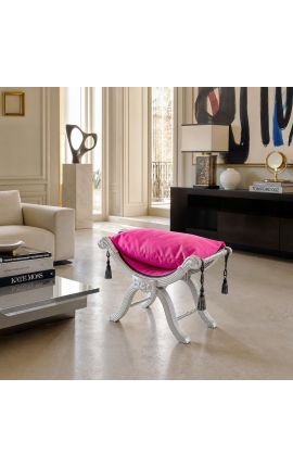 Dagobert Bench Fushia Tesatura roz si lemn de argint - 2
