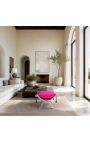 Banc Dagobert Fushia Teixit rosa i fusta de plata - 3