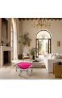 Dagobert Bench Fushia Pink Telesh y Plata Madera - 5