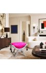 Dagobert Bench Fushia Pink Tessuto e legno d'argento - 10