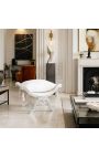 Dagobert Bench White Leatherette un sudraba koksne - 7