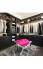 Dagobert Bench Fushia Rosa Tyg och Silver Wood - 9