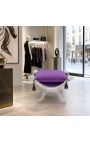Banquette "Dagobert" tissu velours mauve et bois argenté - 5