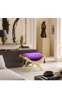 Banquette "Dagobert" tissu velours mauve et bois doré - 6