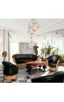 Art Deco-stil salongbord i Elm Burl og Black Lacquered