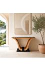 Art Deco-console met Elm Burl Inlaid en Black Marble - 3
