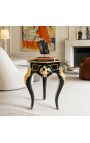 Tavolo Guéridon Louis XIV Stile legno nero laccato con bronzes dorato - 2