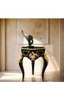 TABELA GUÉRIDON Louis XIV Style Black Lakin Wood z Gilt Bronzes - 6
