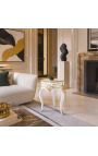 Guéridonbord Louis XIV Style White Lacquered Wood med förgyllda Bronzes - 5