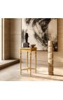 Korkea malli kultainen sivupöydän neliö muotoinen Louis XVI Tyyli musta marmori - 4