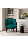 Большой bergère кресло Louis XV Стиль зеленый бархат и черный лес - 8