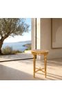 Tall Model Runde Louis XVI Stil beige Marmor-Säufer-Tisch mit vergoldeten Holz - 7