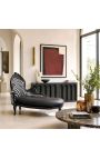 Velká barokní lenoška zebra a černá koženka s černým dřevem