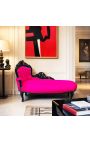Stor barok chaiselong fuchsia fløjl og sort træ - 5