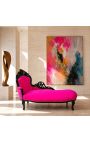 Stor barok chaiselong fuchsia fløjl og sort træ - 9