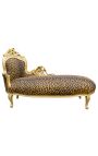 Grande méridienne baroque tissu léopard et bois doré - 13