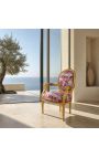 [Limited Edition] Louis XVI Poltrona de estilo barroco com tecido Tile de Jouy e madeira dourada - 10