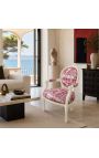[Limited Edition] Fotelj Louis XVI slog toile de jouy in bež les - 3