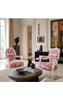 [Limited Edition] Nojatuoli Louis XVI Style Toile de Jouy ja Beige Wood - 2