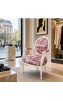 [Limited Edition] Fotoliu de Louis XVI Stil Toalete de Jouy și Bej Lemn - 6
