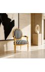 Sillón barroco Louis XVI Madera de rayas blancas y negras y de oro. - 4