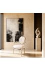 Poltrona Louis XVI Velvetta beige in stile e legno laccato beige - 5