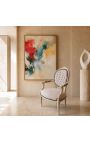 Sillón Louis XVI Velocidad beige de estilo y madera lacada beige. - 10