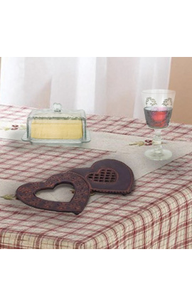 Trivet de metal patinado &quot;Double Hearts&quot;