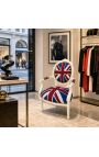 Poltrona stile barocco di Louis XVI "Union Jack" e legno beige - 4