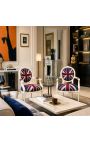 Poltrona stile barocco di Louis XVI "Union Jack" e legno beige - 5
