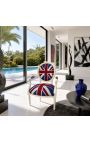 Sillón de estilo barroco de Louis XVI "Union Jack" y madera beige - 10