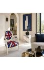Páncélszék barokk stílus Louis XVI "Union Jack" és bézs fa - 9