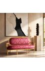 Louis XVI stilsofa i raud satin med "Gobelins" med forgylt tre - 9