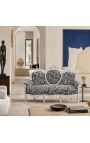 Sofá barroco con tela de cebra y madera plataé - 2