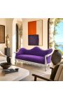 Barroco Sofa Napoléon III terciopelo púrpura y madera de plata - 3