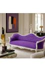 Barok Sofa Napoléon III Purple velvet en zilver hout - 8