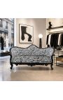 Barok Napoleon III sofa zebra stof og sort træ - 14